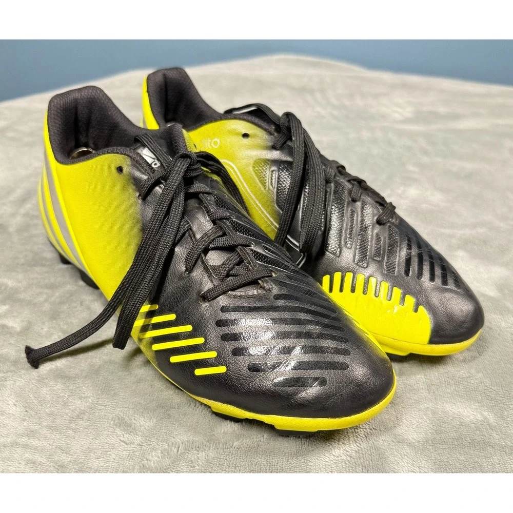 Adidas Predito Predator Soccer Cleats Mens 6 Black Yellow FG Shoes